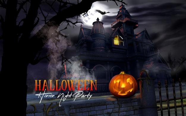 Halloween horror night party editable background