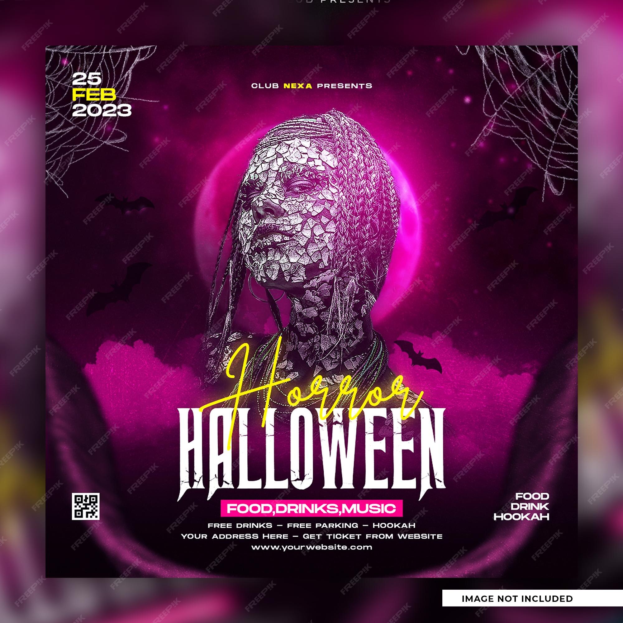 Premium PSD Halloween horror night party social media post