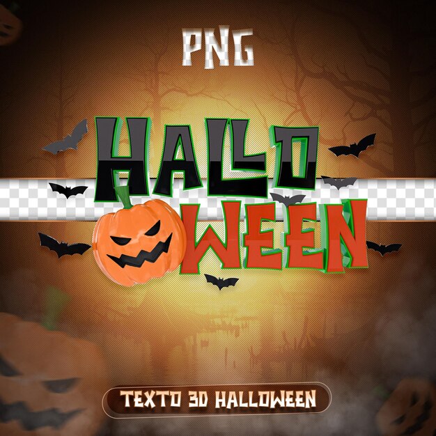 PSD halloween i pumpkin 3d text