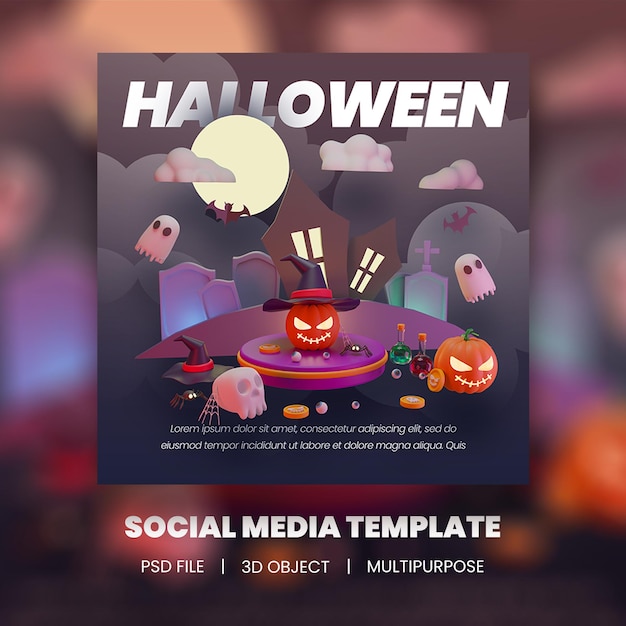 Post instagram di Halloween PSD Premium