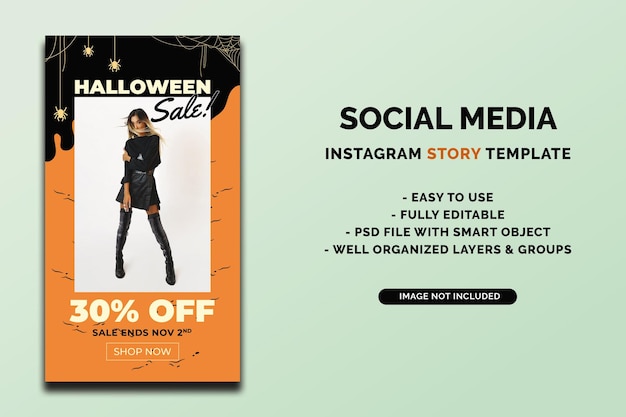 PSD halloween instagram story template