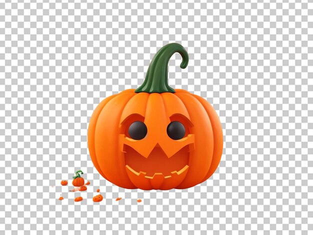 PSD halloween jack o lantern pumpkin con una faccia inquietante