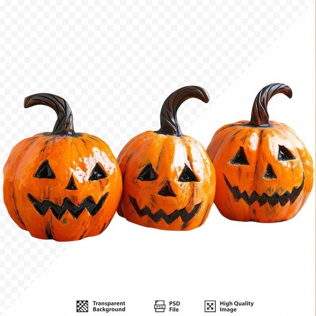 Halloween Jack o Lantern Pumpkins with a spooky faces Isolated on a white isolated background