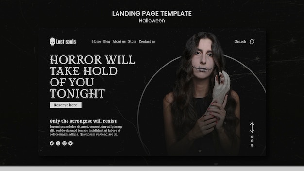 Halloween landing page design template