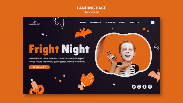 Modello di pagina di destinazione di halloween