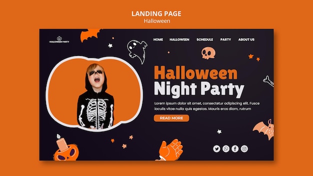 Modello di pagina di destinazione di halloween