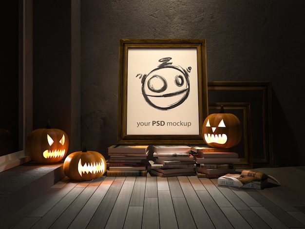 Halloween-mockup met frame