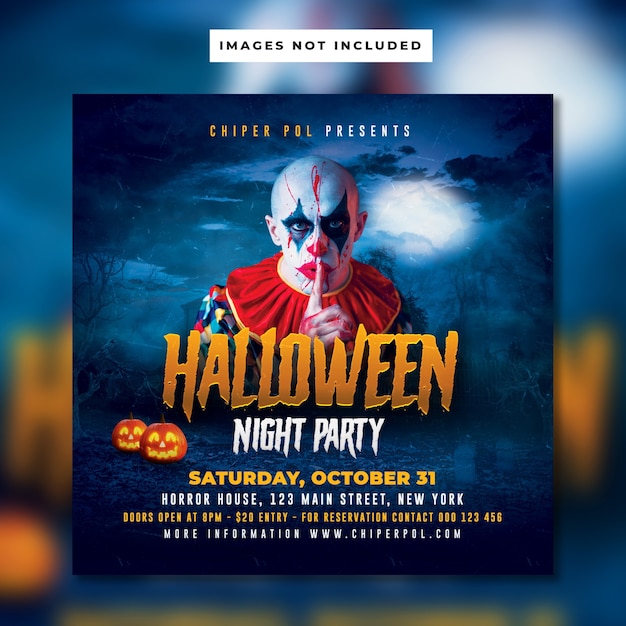 Halloween night party flyer-sjabloon