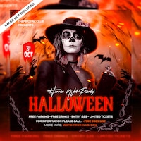 Halloween night party flyer