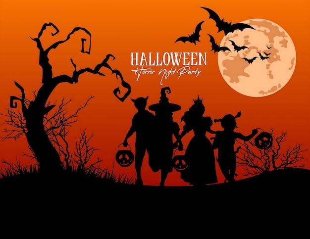 Halloween night scary editable background