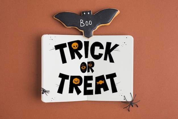 Mockup del libro aperto di halloween