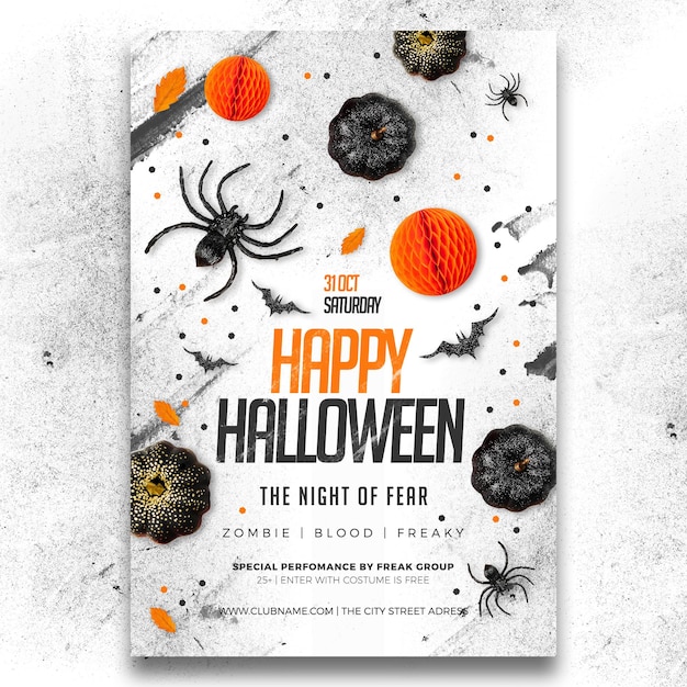 PSD halloween party flyer design