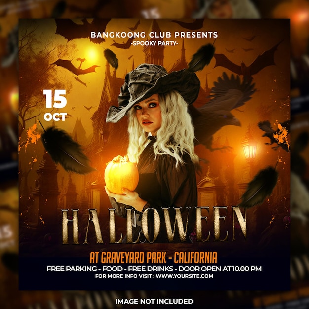 PSD halloween party flyer template