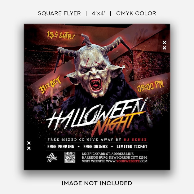 Halloween party flyer template