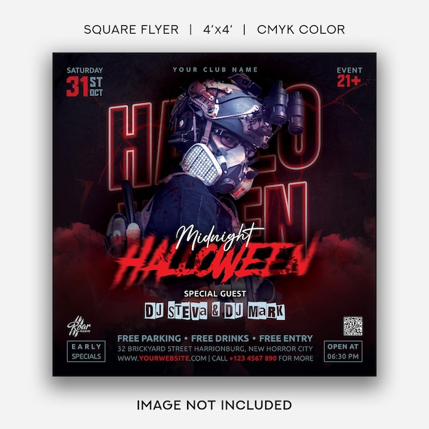 Halloween party flyer template