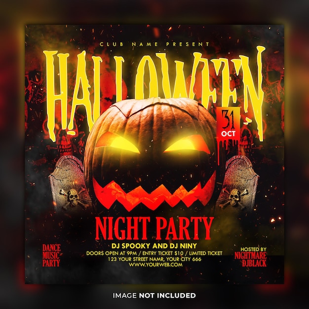 PSD halloween party flyer