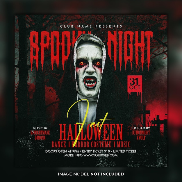 PSD halloween party flyer