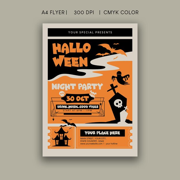 PSD halloween party flyer