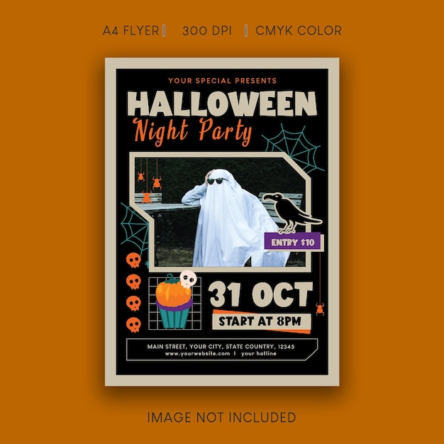 PSD ハロウィンパーティーのチラシ