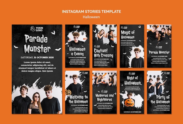 PSD storie di instagram festa di halloween