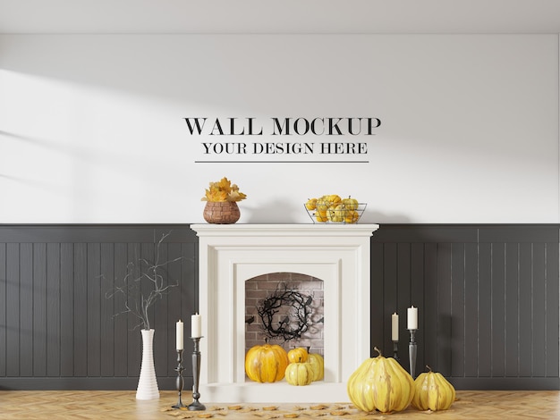 Halloween party interior wall mockup