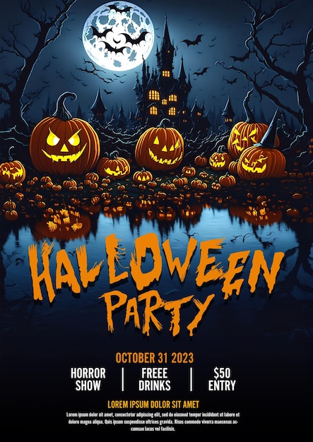 PSD halloween party poster