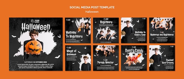 Post sui social media della festa di halloween