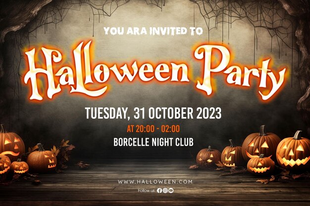 PSD halloween party social media poster design