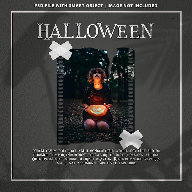 PSD cornice per foto di halloween mockup polaroid psd premium