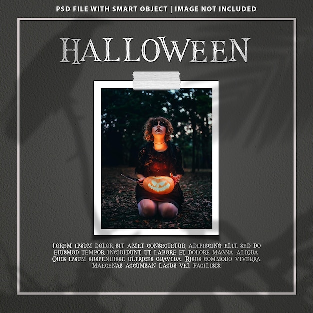 PSD cornice per foto di halloween mockup polaroid psd premium