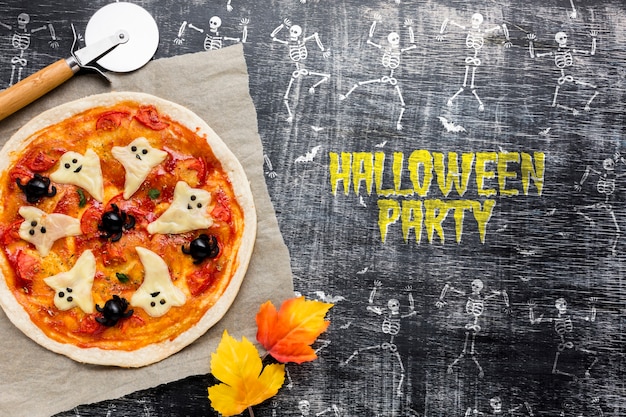 PSD giorno specifico per il trattamento della pizza di halloween