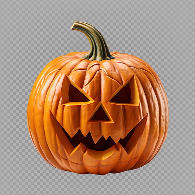 PSD halloween-pompoen geïsoleerd op transparante achtergrond jack o'lantern uitgesneden generatieve ai