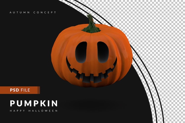 Halloween pompoenen met zwarte achtergrond 3d render