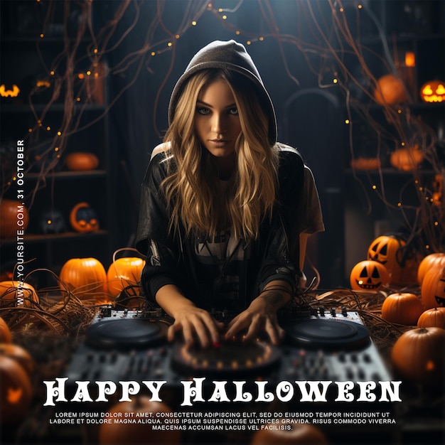 PSD halloween poster happy halloween