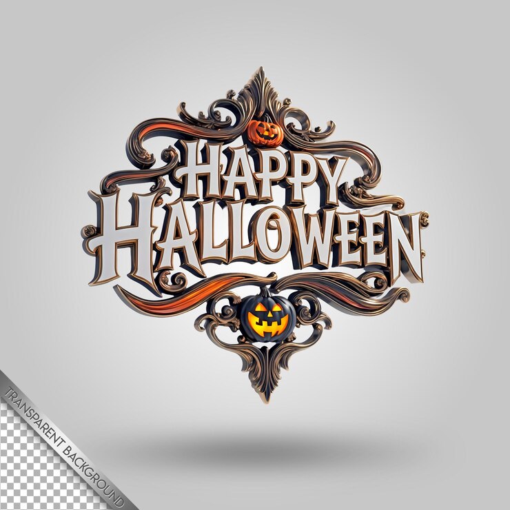 PSD a halloween poster with a pumpkin on it