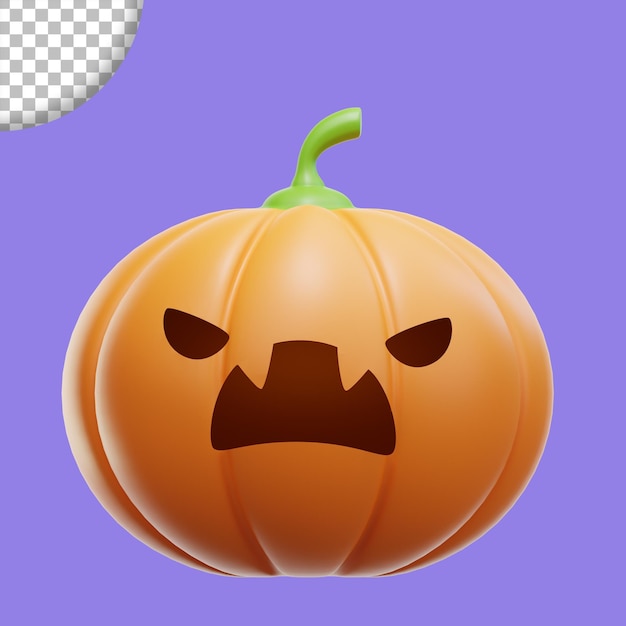 3d レンダリングの中で目が光るハロウィンかぼちゃ