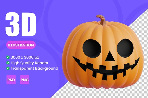 Halloween pumpkin 3d icon illustrations