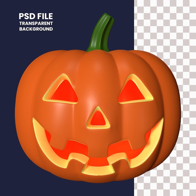 PSD halloween pumpkin 3d illustration icon