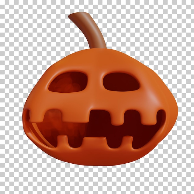 Halloween pumpkin ghost isolated 3d rendering