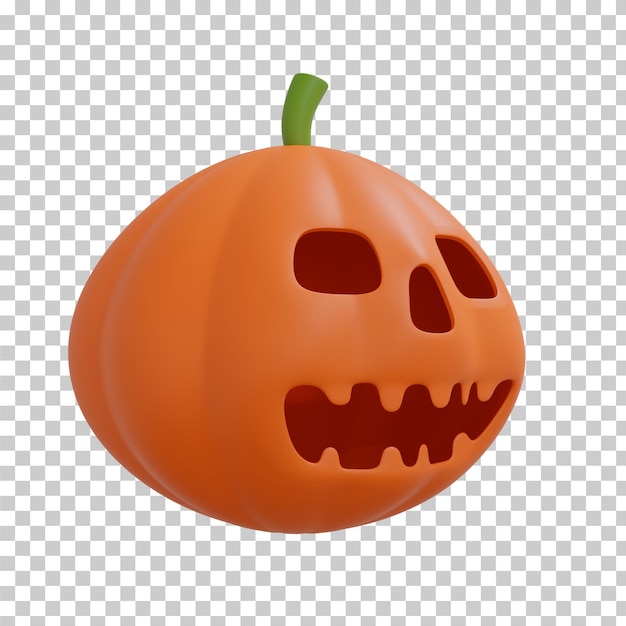Halloween pumpkin ghost isolated 3D rendering