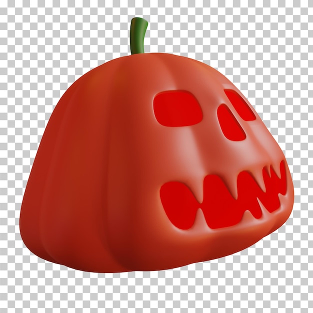 Rendering 3d isolato fantasma della zucca di halloween