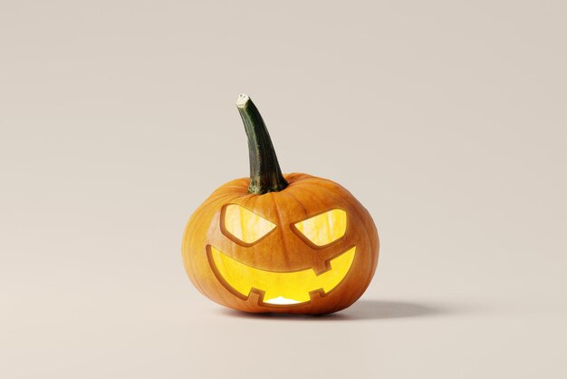 PSD mockup di halloween pumpkin jackolantern