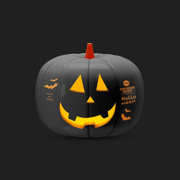 PSD mockup di zucca di halloween isolato