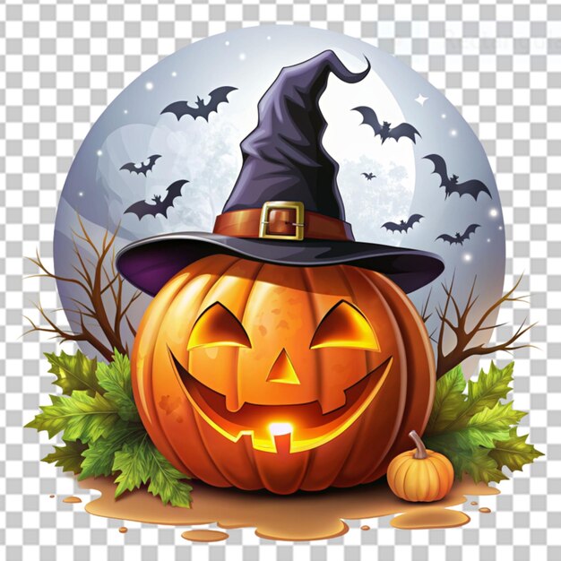 PSD halloween pumpkin on transparent background