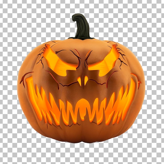 PSD a halloween pumpkin with a scary face on it