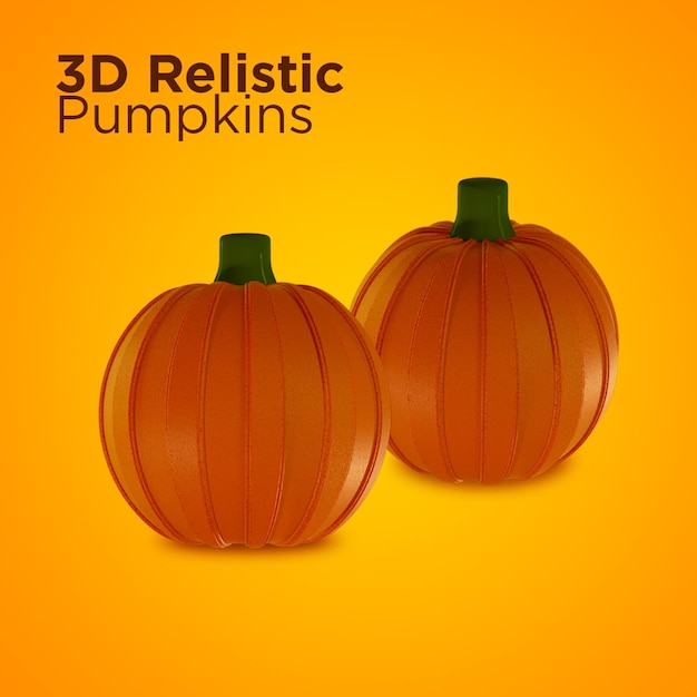 PSD halloween pumpkins 3d render png