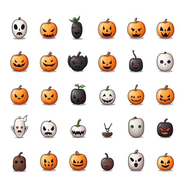 PSD halloween pumpkins emoji set