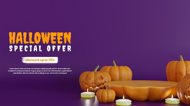 HALLOWEEN PUMPKINS PODIUM PRODUCT DISPLAY