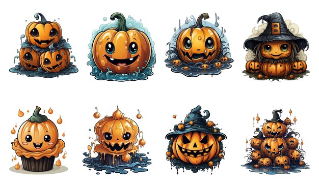 PSD png di clipart di sublimazione della pompa di halloween