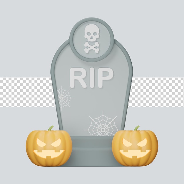 PSD halloween rip tombstone 3d illustratie